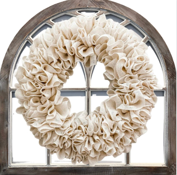 Off-White Ruffled Burlap Wreath