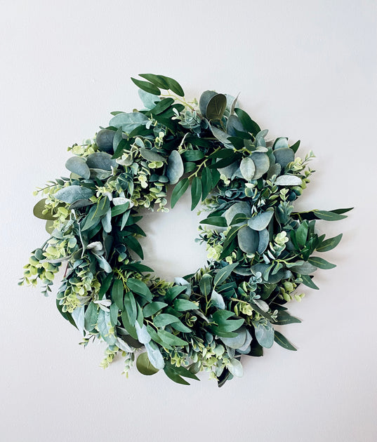 Farmhouse Eucalyptus Greenery Wreath – Journey Decor