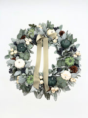 Fall Harvest Pumpkin Wreath with Blueberries