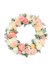 Pink Peony and Ranunculus Wreath