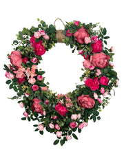 Artificial Pink Rose Garden Wreath