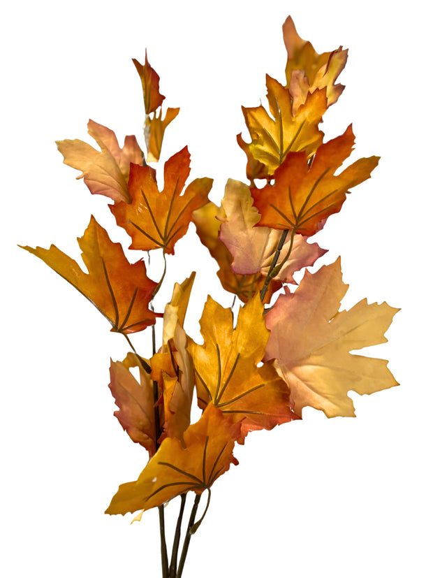 Artificial Autumn Maple Leaf Stems - Customizable Bendable Stems