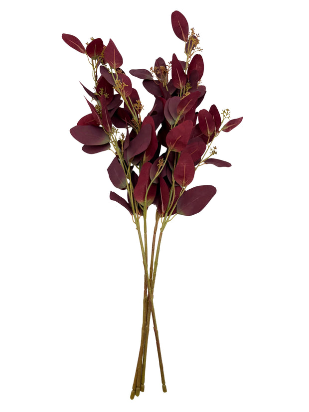 Artificial Purple Seeded Eucalyptus Stems