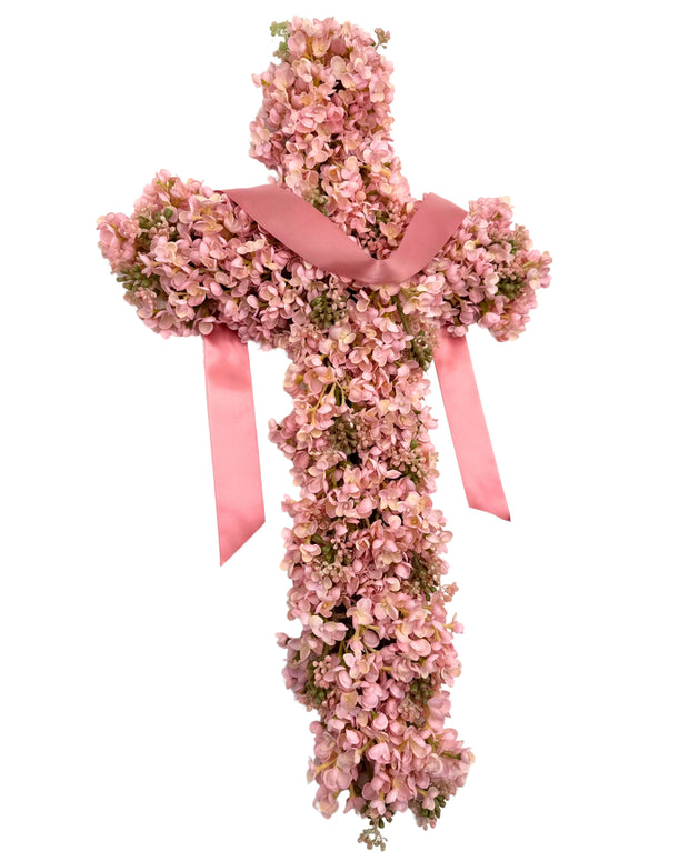 Easter Cross Lilac Wreath