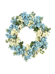 Blue and White Lilac Wreath