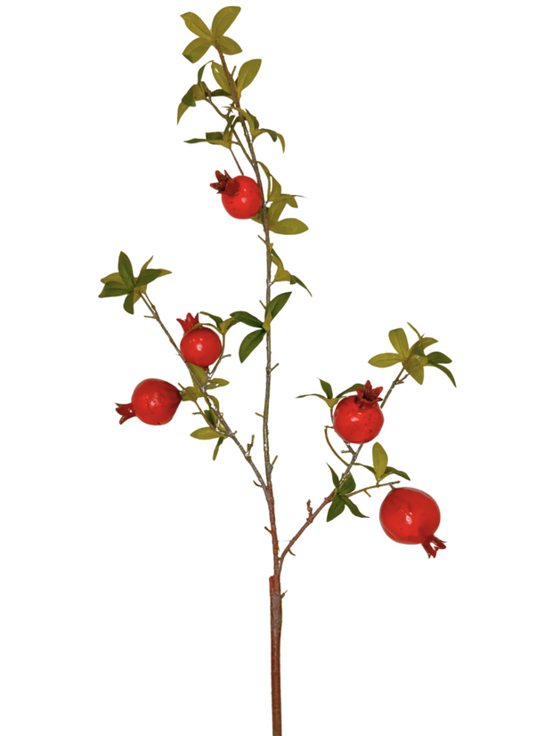 Artificial Pomegranate Stems - Bundle of 4