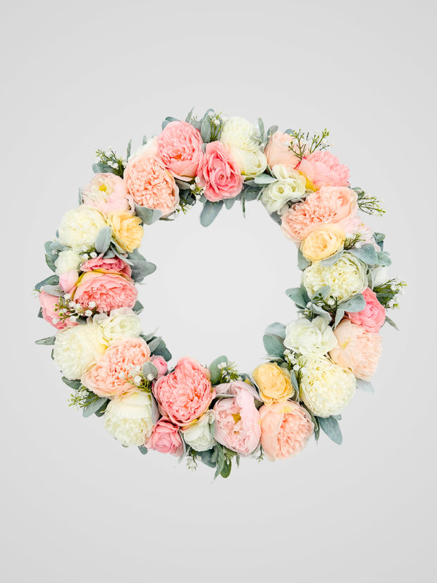 Pink Peony and Ranunculus Wreath