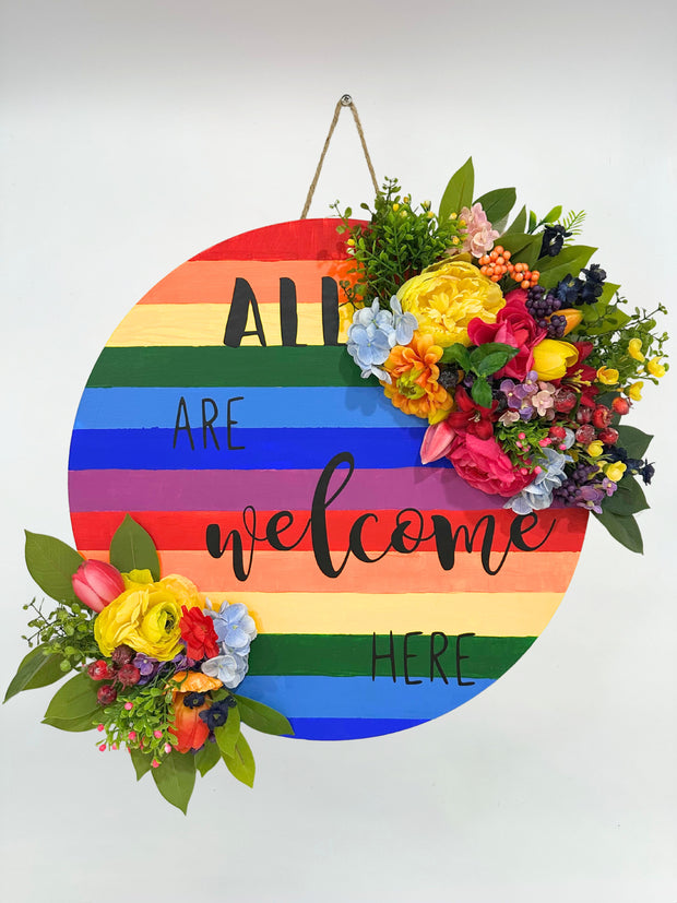 Be Yourself Vinyl ed Rainbow Door Hanger
