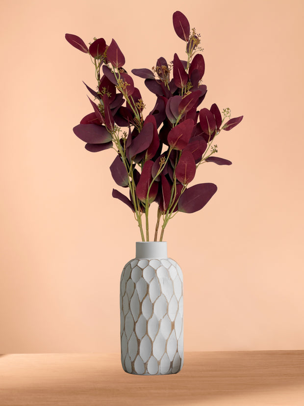 Artificial Purple Seeded Eucalyptus Stems