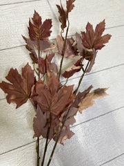 Artificial Autumn Maple Leaf Stems - Customizable Bendable Stems