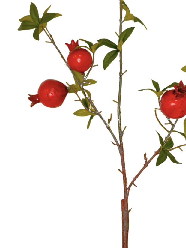 Artificial Pomegranate Stems - Bundle of 4