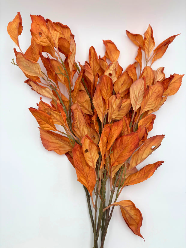 Artificial Orange Autumn Leaf Stems