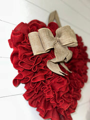 Pink Linen Bow Valentine’s Day Wreath