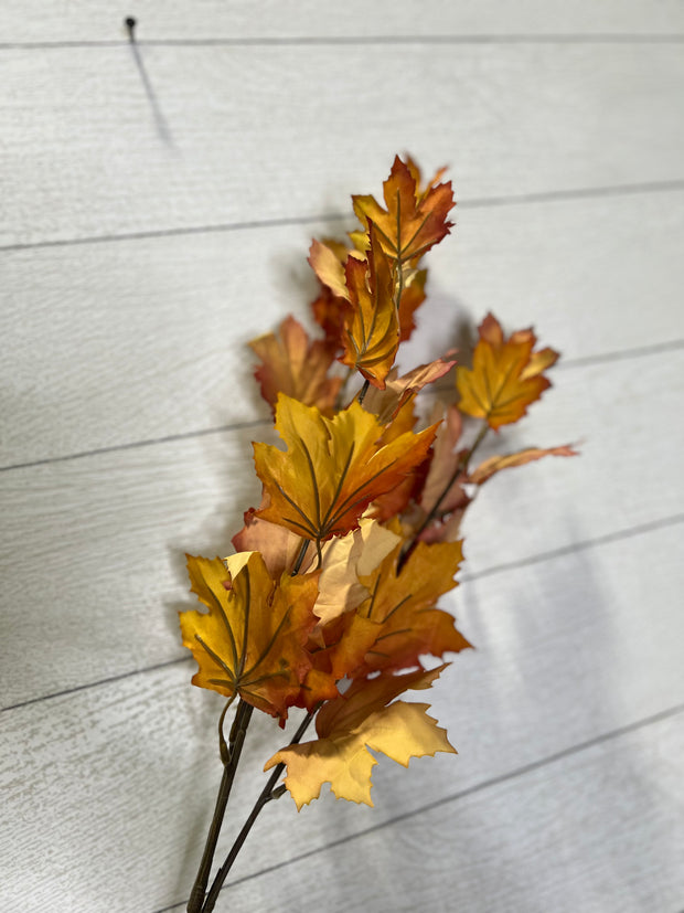 Artificial Autumn Maple Leaf Stems - Customizable Bendable Stems