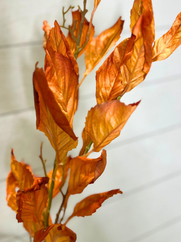 Artificial Orange Autumn Leaf Stems