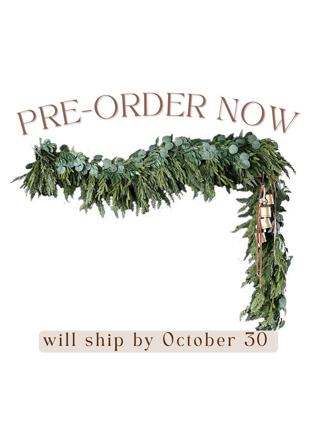 Pre-Order Artificial Cedar and Pine Garland - Ships by 10/30/25