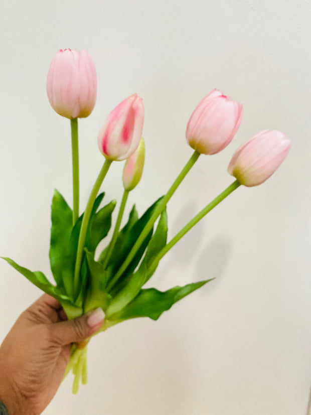 Artificial Tulip Flowers with Real Touch Feel - Pack of 10 Stems