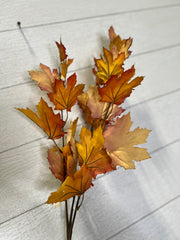 Artificial Autumn Maple Leaf Stems - Customizable Bendable Stems