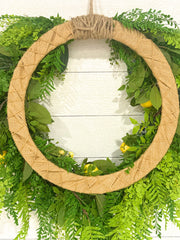 Cascading Lemon Blueberry Fern Wreath