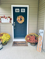 Fall Burlap Wreath with Maple Leaves