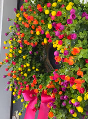 **PRE-ORDER ** Multicolored Spring Summer Wreath