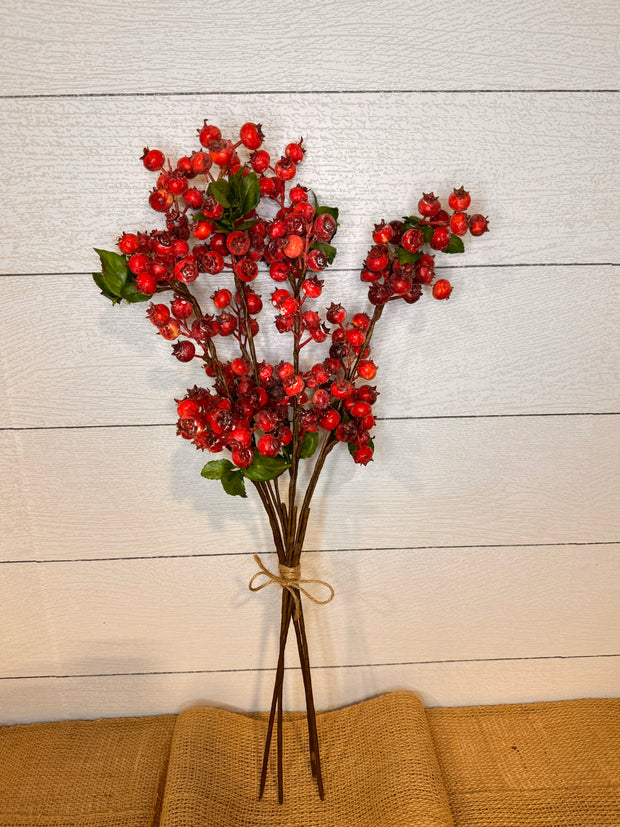 Artificial Red Berry Stems