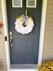 Neutral Fall Pumpkin Wreath