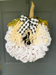 Neutral Fall Pumpkin Wreath