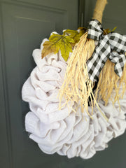 Neutral Fall Pumpkin Wreath