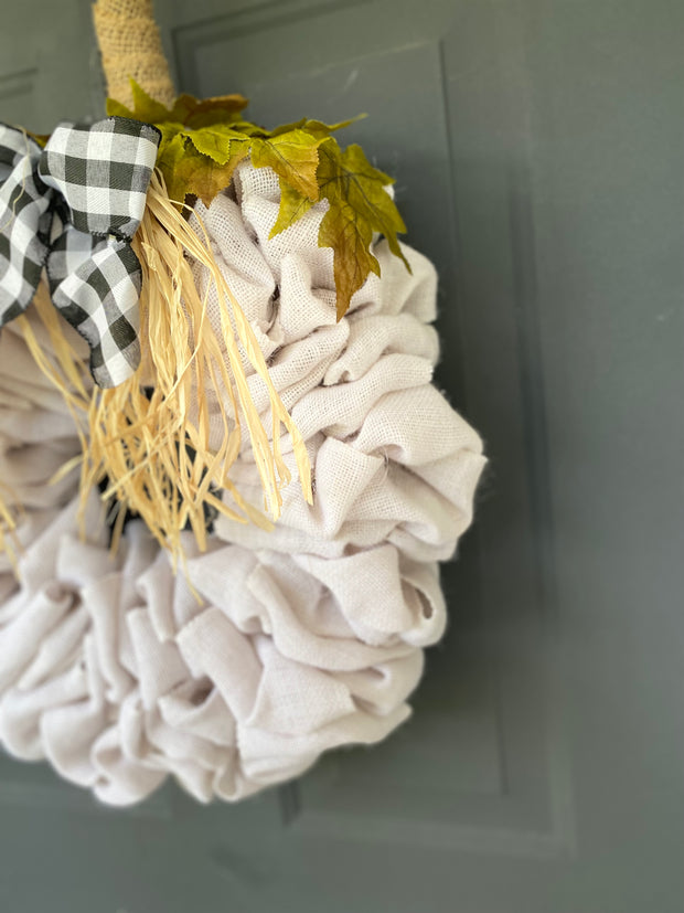 Neutral Fall Pumpkin Wreath