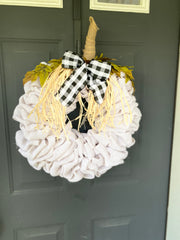 Neutral Fall Pumpkin Wreath