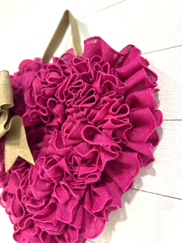 Pink Linen Bow Valentine’s Day Wreath