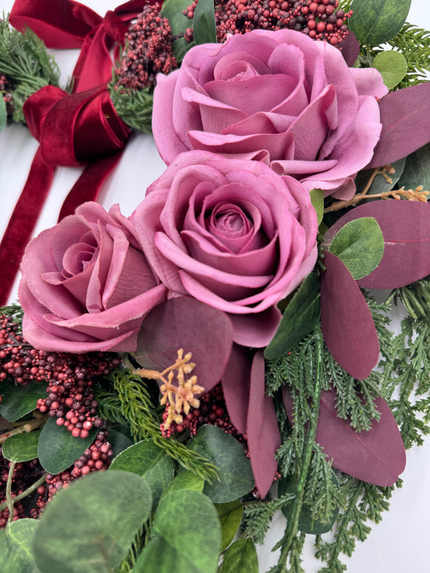 Burgundy Rose Valentine's Day Wreath