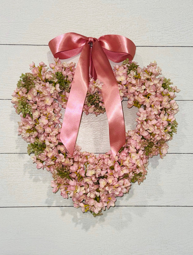 Pink Lilac Valentine's Heart Wreath