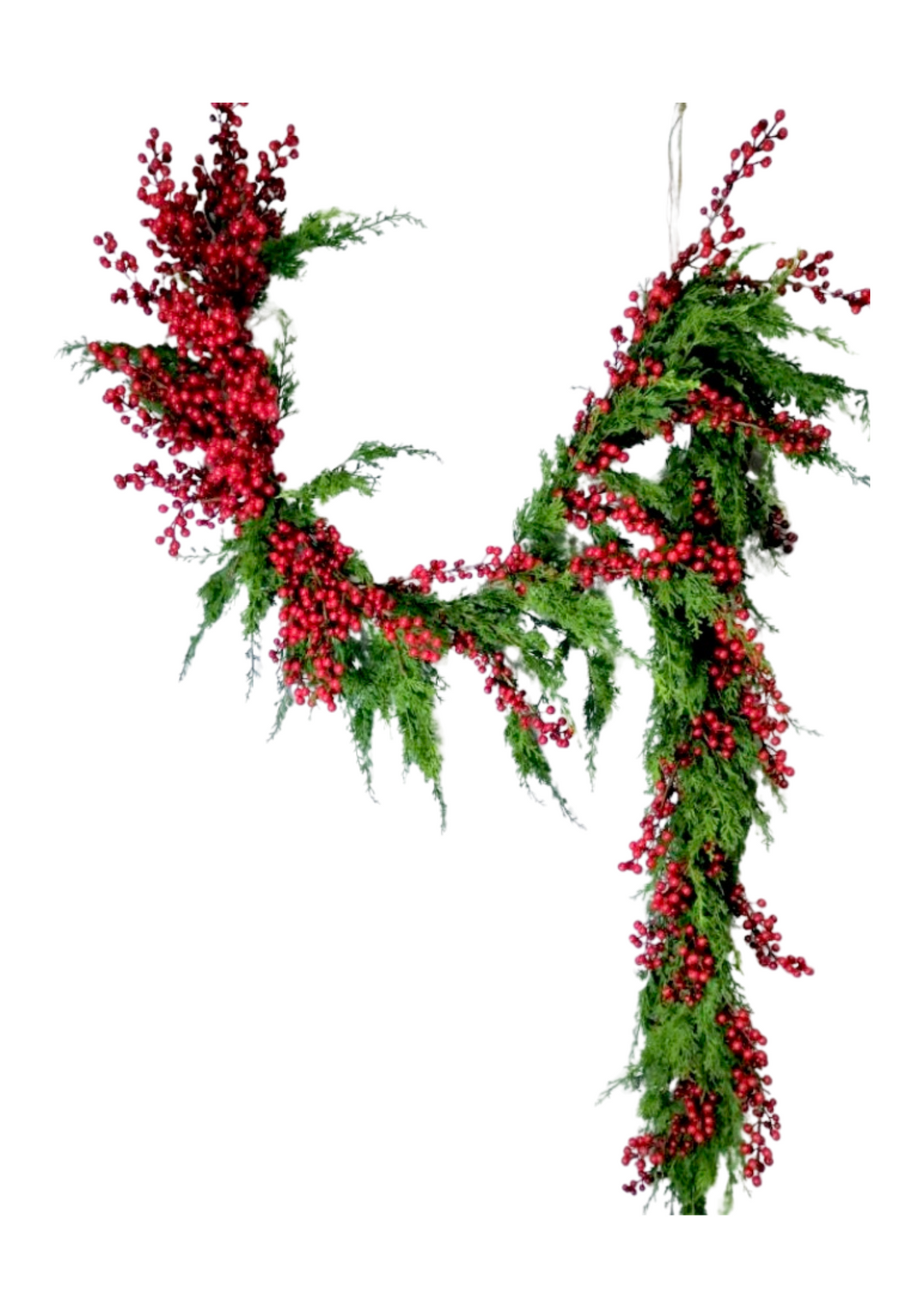 9ft Cedar and Red Berry Garland - Ship by 10/30/2026 – Journey Decor
