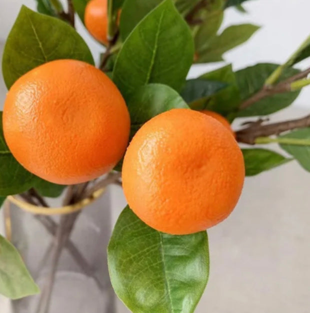 Citrus Artificial Orange Stems - Bundle of 3