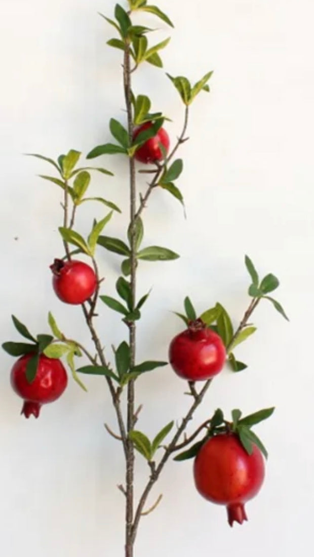Artificial Pomegranate Stems - Bundle of 3