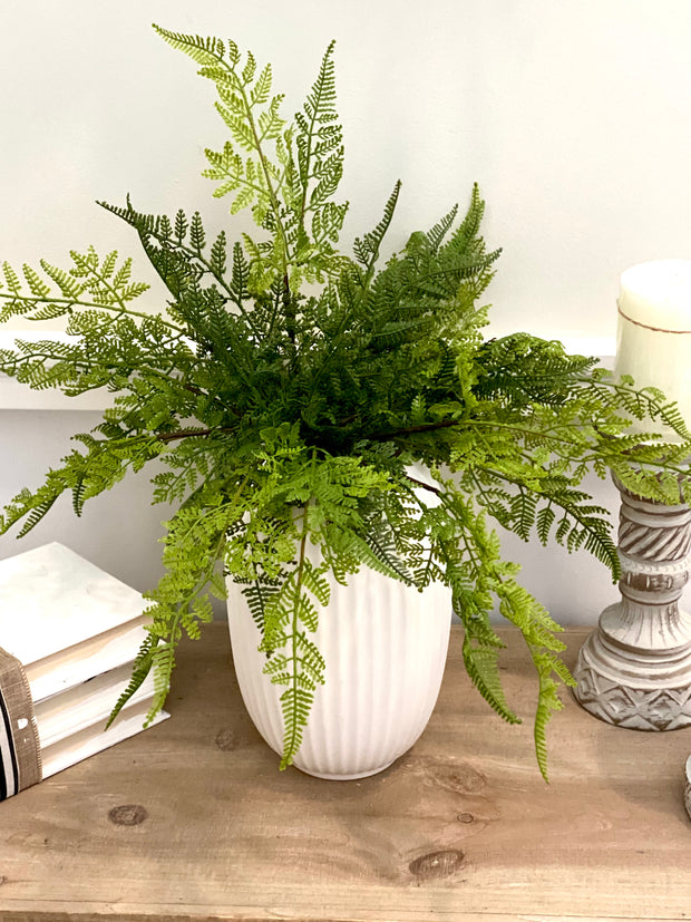 Real Touch Artificial Leatherleaf Fern- Bundle of 4