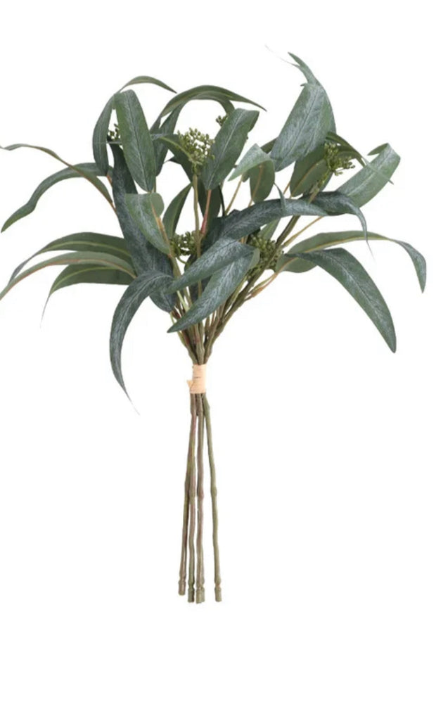 Artificial Long Leaf Seeded Eucalyptus - Bundle of 4