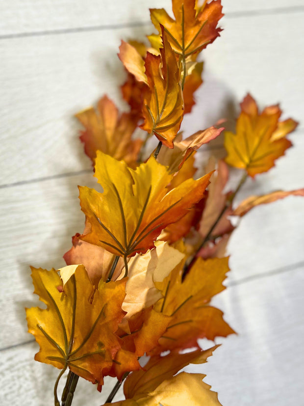 Artificial Autumn Maple Leaf Stems - Customizable Bendable Stems