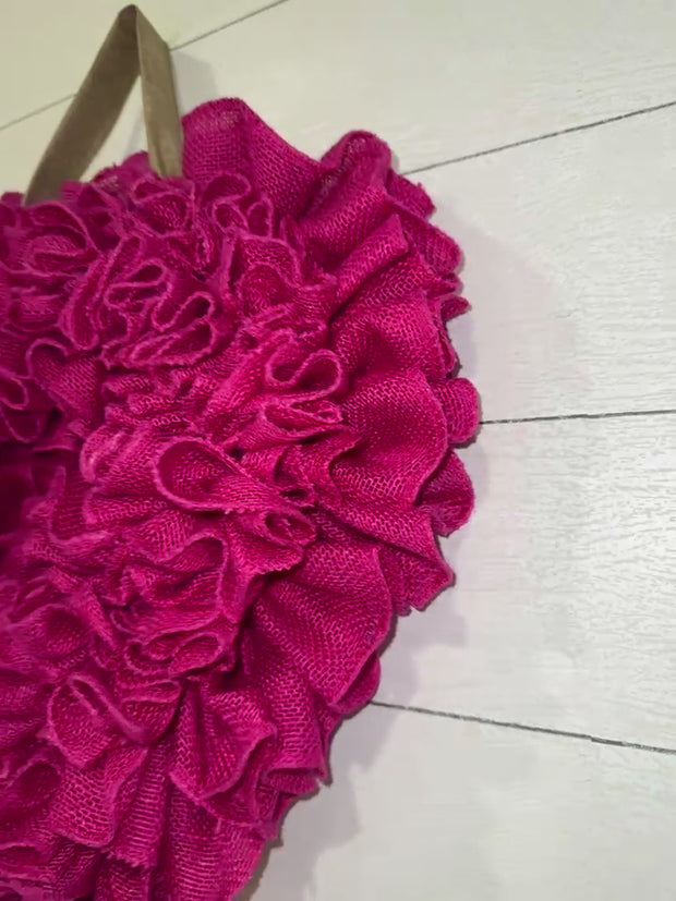 Pink Linen Bow Valentine’s Day Wreath
