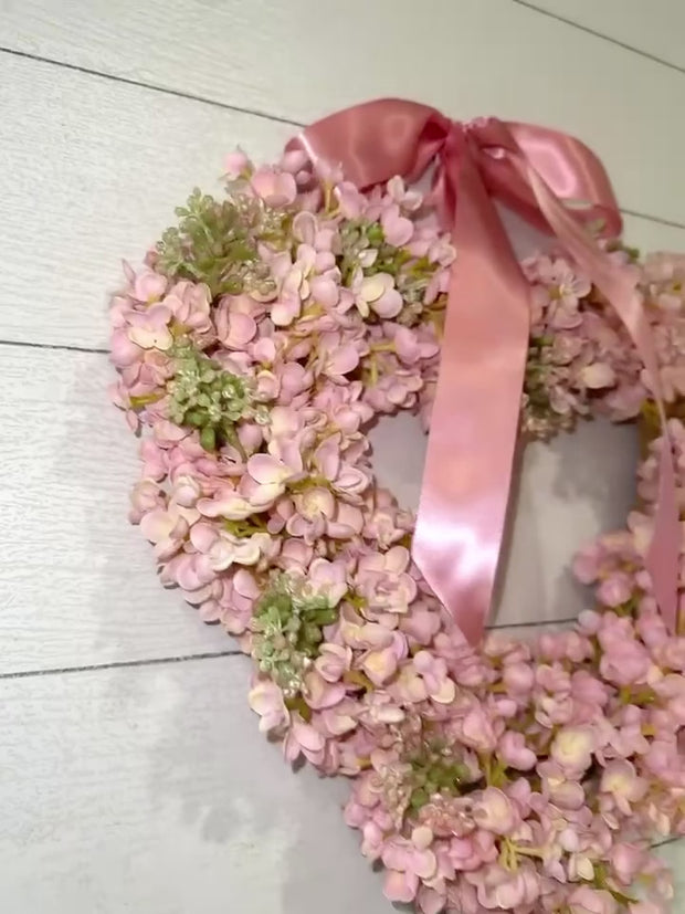 Pink Lilac Valentine's Heart Wreath