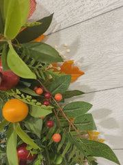 Fall Williamsburg Style Door Wreath, Orange and Red Autumn Door Wreath, Thanksgiving Harvest Wreath, Fall Mantle Decor, Fall Foliage Decor