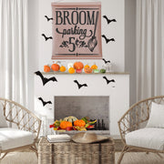 Halloween Wall Decor, Halloween Witch Sign, Farmhouse Fall Decor, Witch Decor, witches broom parking wall hanging, Farmhouse  scroll sign