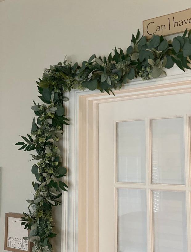 Artificial Eucalyptus greenery garland, wedding centerpiece, arch greenery, mantle decor, bedroom decor,  table decor, garland for wedding