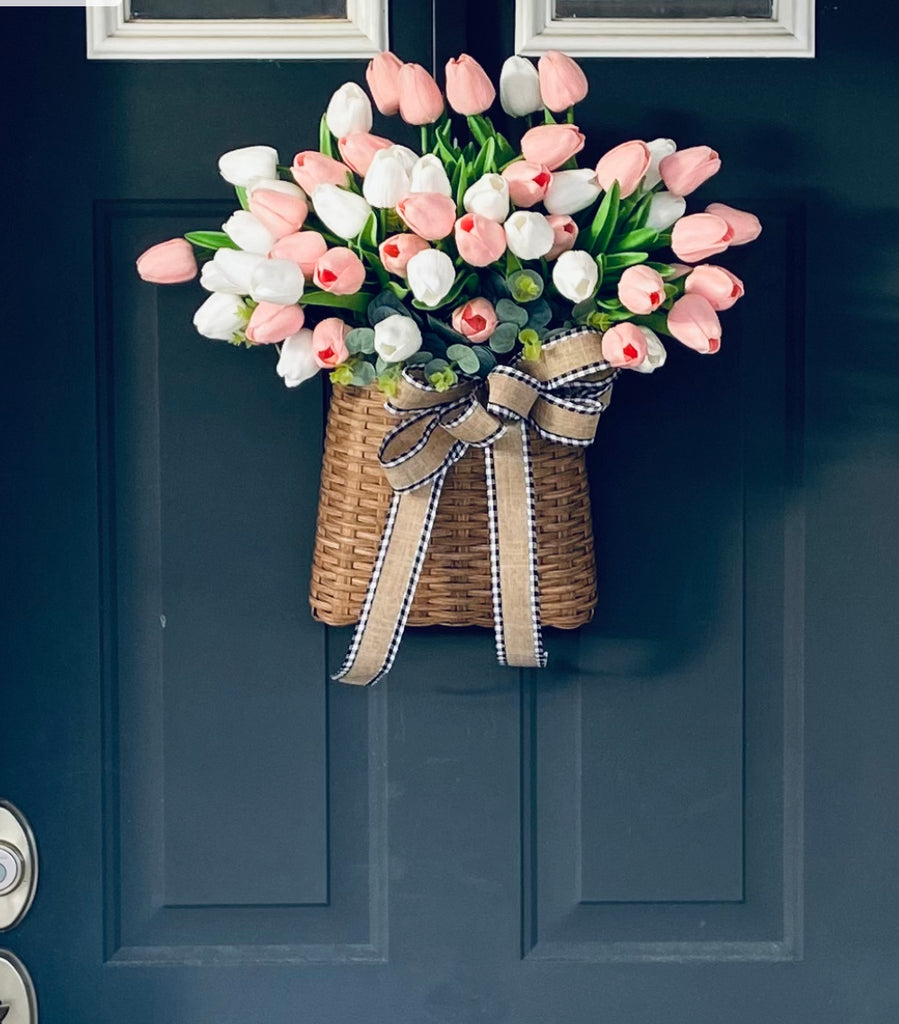 Spring Basket Tulip Wreath - Clean and Scentsible