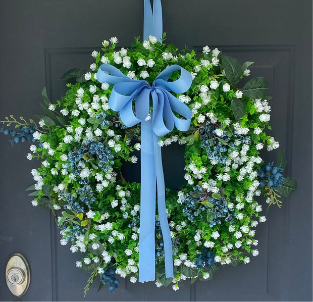 Summer Blueberry and White Wreath