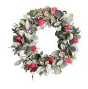 Pink Tulip and Lambs Ear Wreath