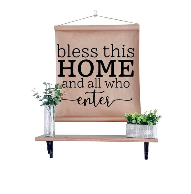 Farmhouse Scroll Sign - Bless this home
