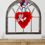 Hello Valentines Day Heart Wreath